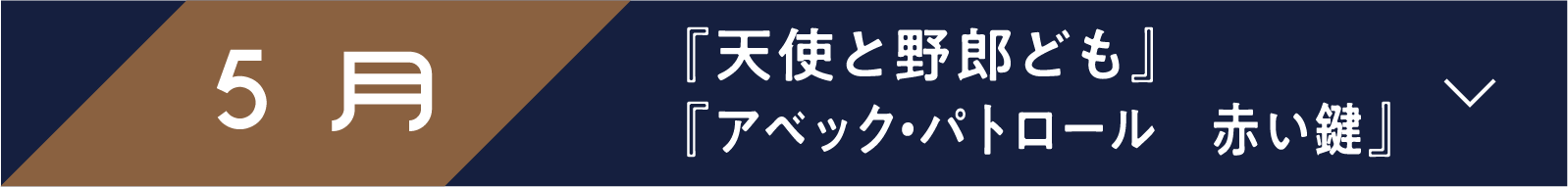 5月 『天使と野郎ども』『アベック・パトロール　赤い鍵』 | 「小西康陽の名画座の最前列で。」特設サイト｜衛星劇場