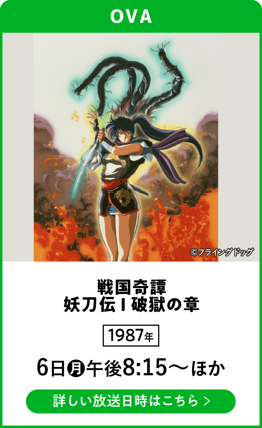 戦国奇譚 妖刀伝 Ⅰ 破獄の章 | 「VHSを巻き戻せ！俺たちのOVA特集」特設サイト ｜衛星劇場