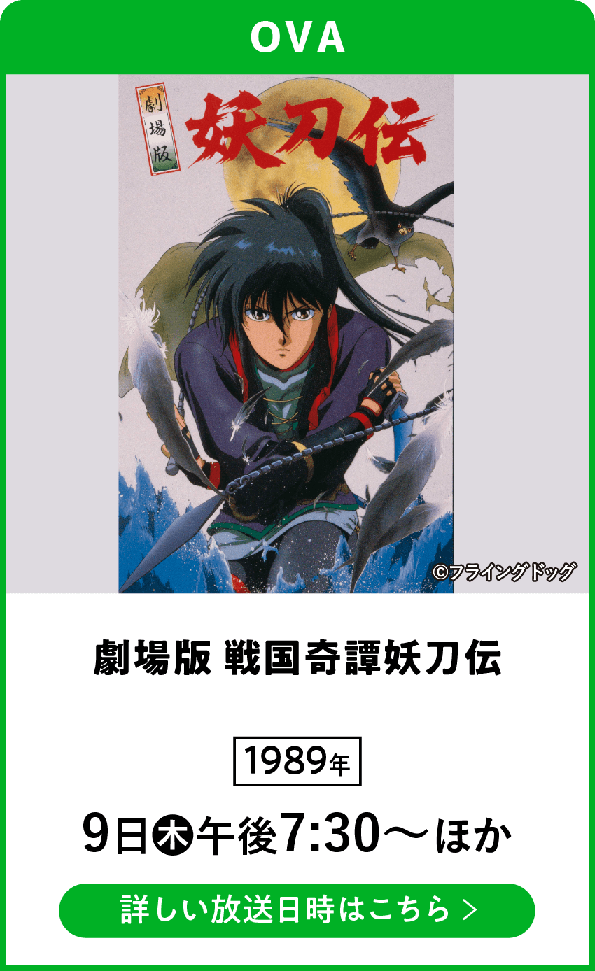 劇場版 戦国奇譚妖刀伝 | 「VHSを巻き戻せ！俺たちのOVA特集」特設サイト ｜衛星劇場