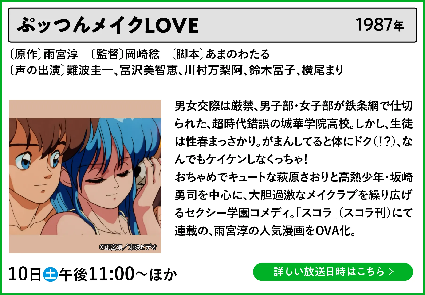 ぷッつんメイクLOVE | 「VHSを巻き戻せ！俺たちのOVA特集」特設サイト ｜衛星劇場